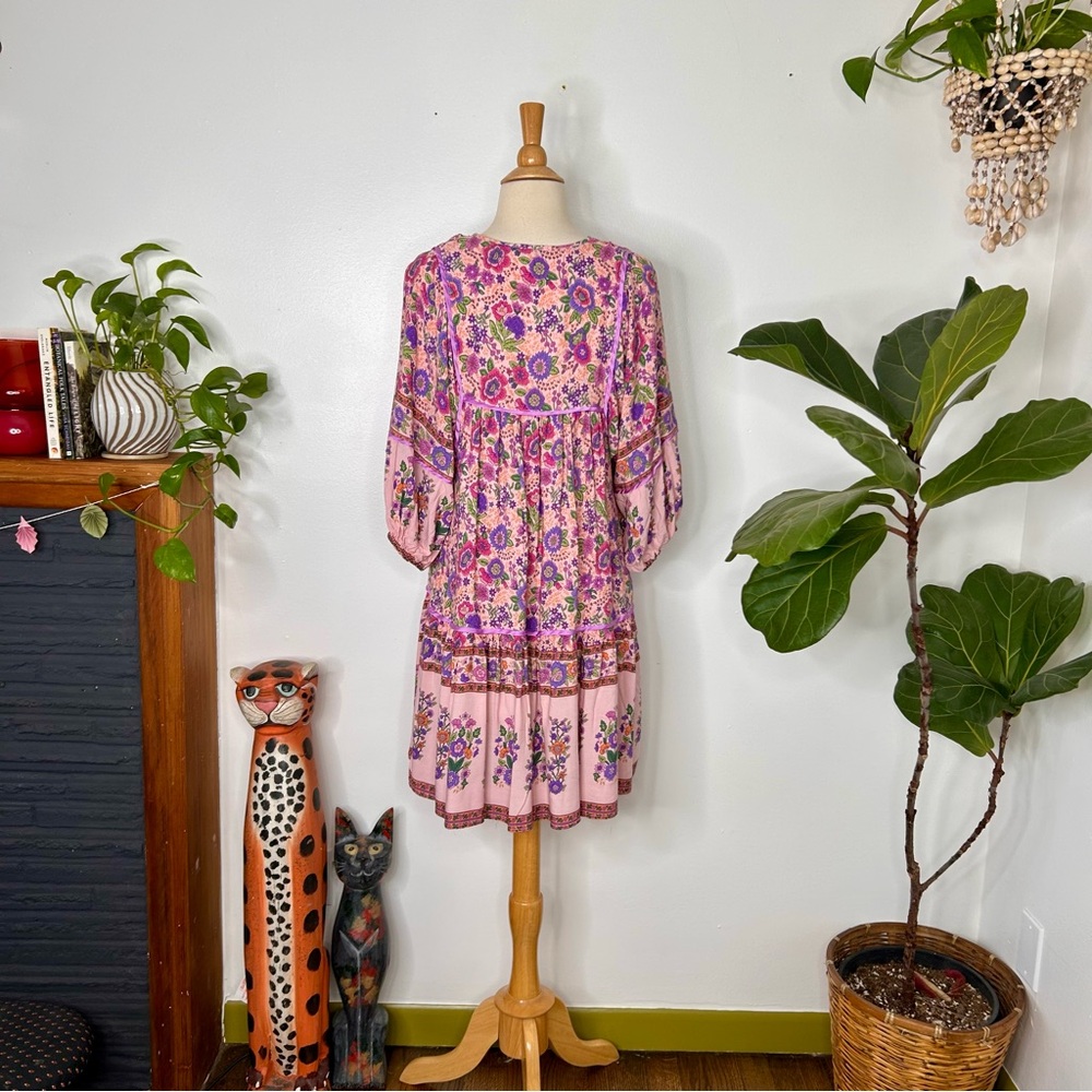 Umgee smocked front tassel tie boho dress - Picture 4 of 6
